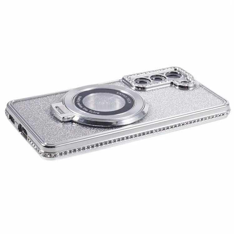 For Samsung Galaxy S23 Case Gradient Rhinestone Decor TPU Phone Cover with Kickstand