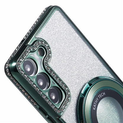 For Samsung Galaxy S23 Case Gradient Rhinestone Decor TPU Phone Cover with Kickstand