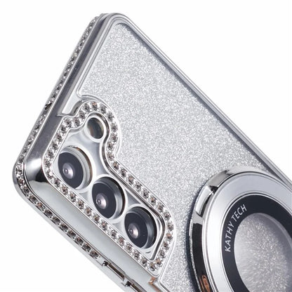 For Samsung Galaxy S22+ 5G Kickstand Case Rhinestone Decor Gradient TPU Phone Cover