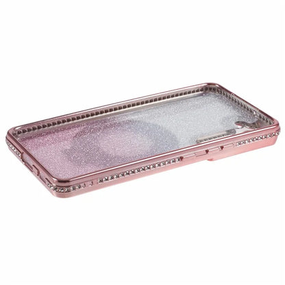 For Samsung Galaxy S22+ 5G Kickstand Case Rhinestone Decor Gradient TPU Phone Cover