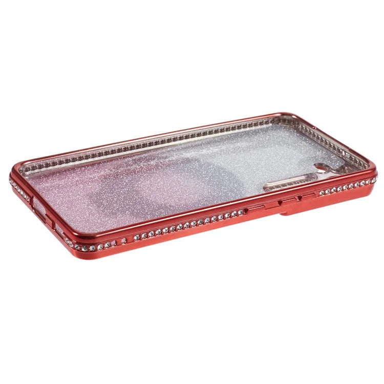 For Samsung Galaxy S22+ 5G Kickstand Case Rhinestone Decor Gradient TPU Phone Cover