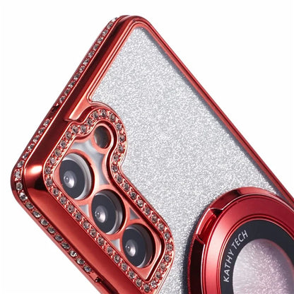 For Samsung Galaxy S22+ 5G Kickstand Case Rhinestone Decor Gradient TPU Phone Cover