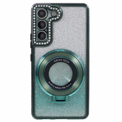 For Samsung Galaxy S22+ 5G Kickstand Case Rhinestone Decor Gradient TPU Phone Cover