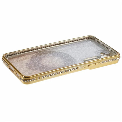 For Samsung Galaxy S22+ 5G Kickstand Case Rhinestone Decor Gradient TPU Phone Cover