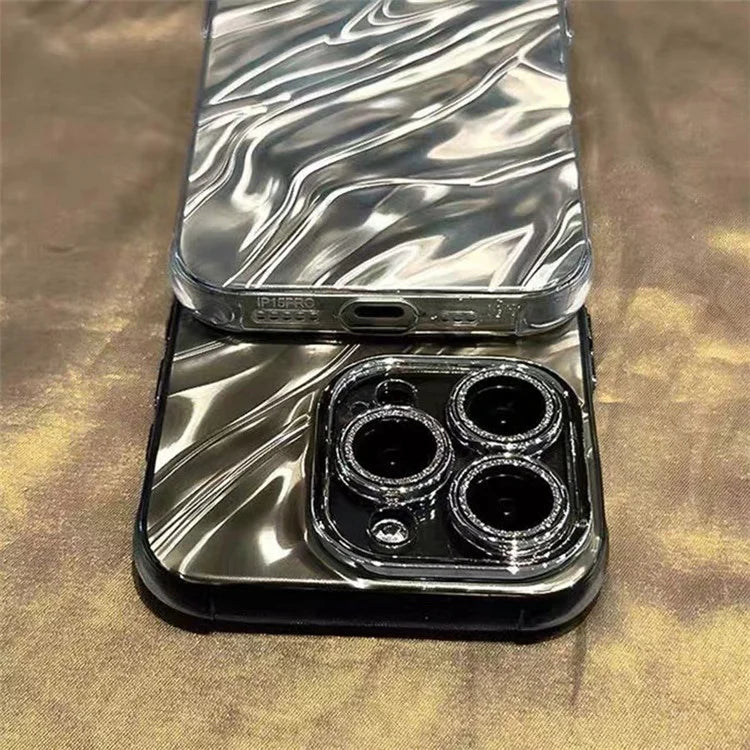 For iPhone 14 Pro Case Shimmer Lens Ring Acrylic+TPU Phone Cover with PC Lens Film
