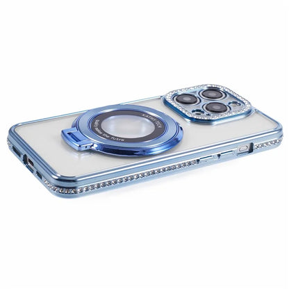 For iPhone 13 Pro Max Shockproof Rhinestone Decor Ring Kickstand TPU Phone Cover