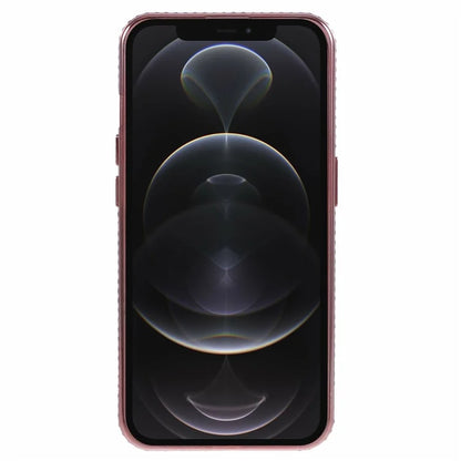 For iPhone 12 Pro Max TPU Case Rhinestones Lens Frame Ring Kickstand Phone Cover
