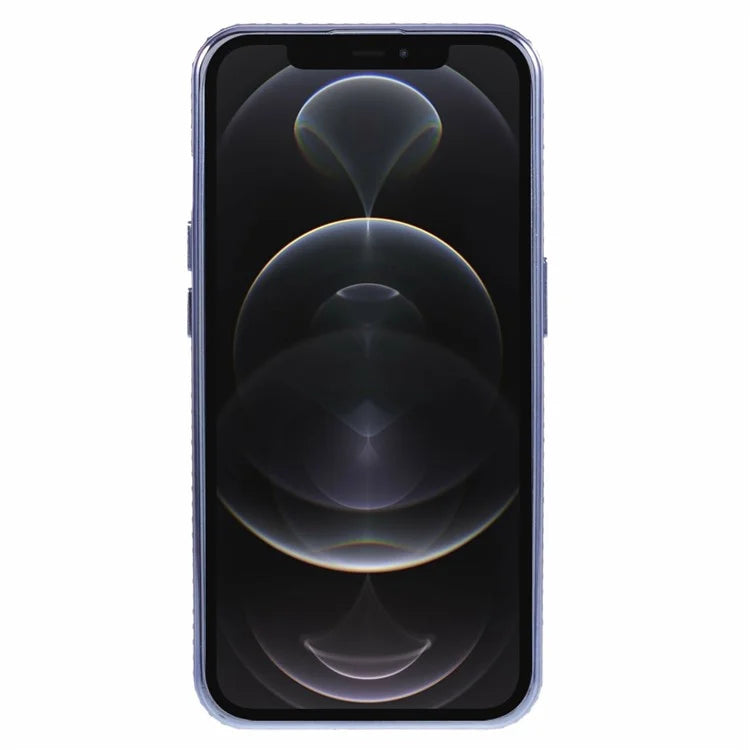 For iPhone 12 Pro Max TPU Case Rhinestones Lens Frame Ring Kickstand Phone Cover