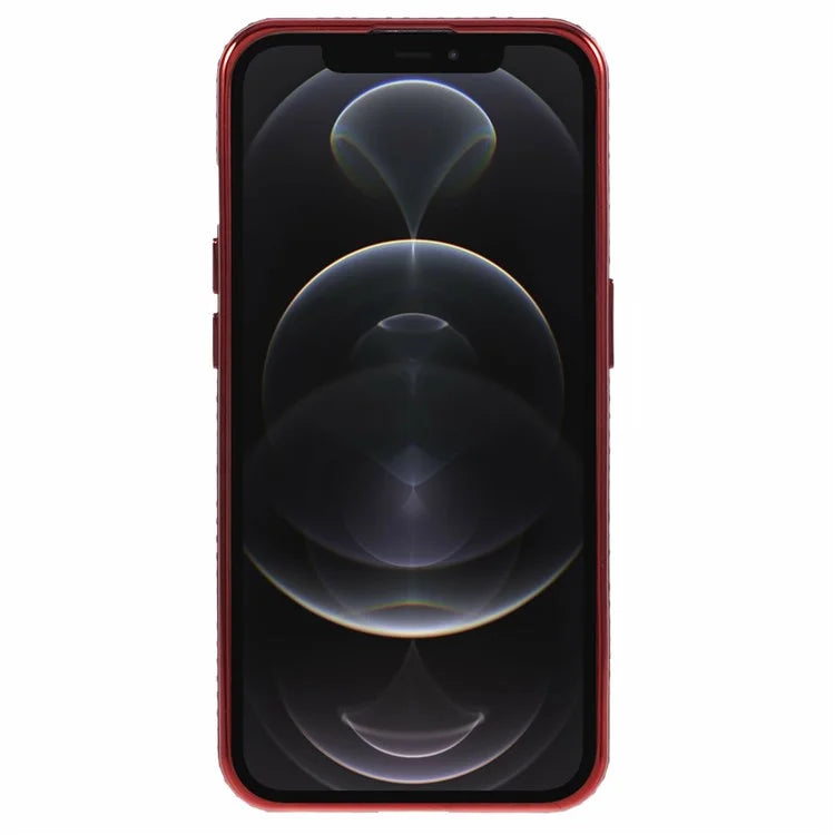 For iPhone 12 Pro Max TPU Case Rhinestones Lens Frame Ring Kickstand Phone Cover