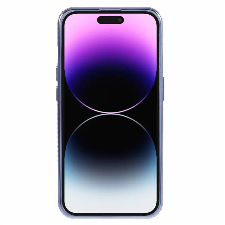For iPhone 14 Pro Max Shockproof Case Gradient TPU Phone Case with Rhinestones Decor