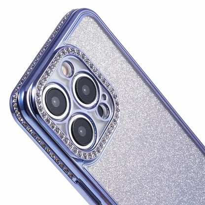 For iPhone 14 Pro Max Shockproof Case Gradient TPU Phone Case with Rhinestones Decor
