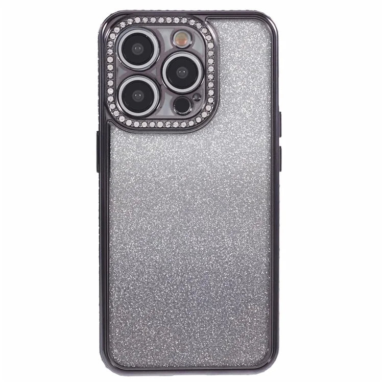 For iPhone 13 Pro Max 6.7 inch TPU Case Rhinestones Decorated Gradient Back Phone Cover