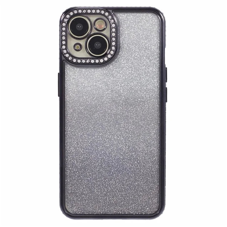 For iPhone 15 Plus TPU Case Shiny Rhinestone Gradient Glitter Phone Back Cover