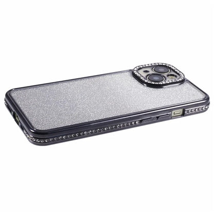 For iPhone 15 Plus TPU Case Shiny Rhinestone Gradient Glitter Phone Back Cover