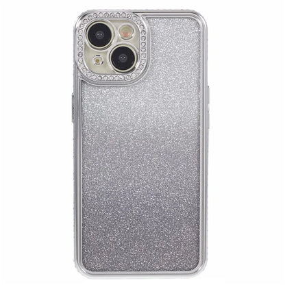 For iPhone 15 Plus TPU Case Shiny Rhinestone Gradient Glitter Phone Back Cover