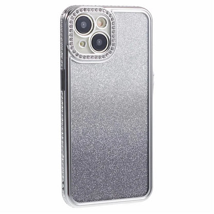 For iPhone 15 Plus TPU Case Shiny Rhinestone Gradient Glitter Phone Back Cover