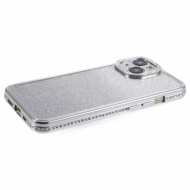 For iPhone 15 Plus TPU Case Shiny Rhinestone Gradient Glitter Phone Back Cover