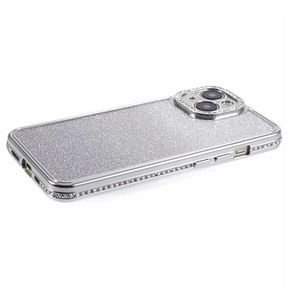 For iPhone 15 Plus TPU Case Shiny Rhinestone Gradient Glitter Phone Back Cover