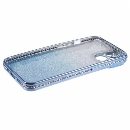 For iPhone 15 Plus TPU Case Shiny Rhinestone Gradient Glitter Phone Back Cover