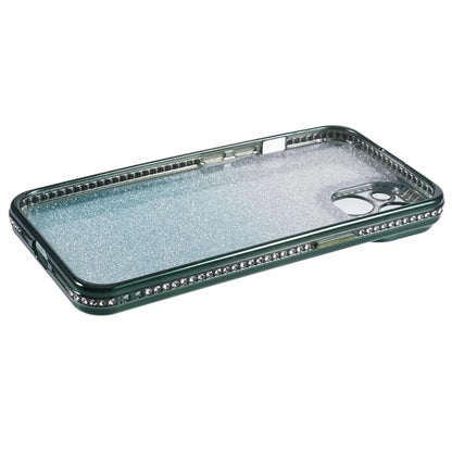 For iPhone 15 Plus TPU Case Shiny Rhinestone Gradient Glitter Phone Back Cover