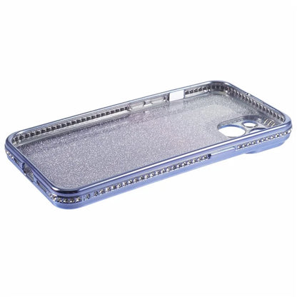 For iPhone 15 Case Gradient TPU Phone Cover with Rhinestone Lens Frame