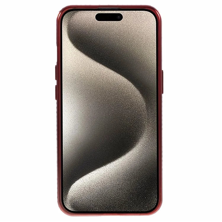 For iPhone 15 Plus Gradient Case Kickstand Shiny Rhinestone Decor TPU Phone Cover
