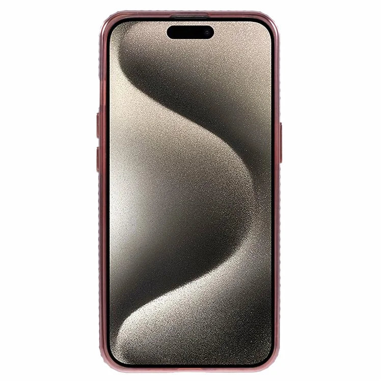 For iPhone 15 Plus Gradient Case Kickstand Shiny Rhinestone Decor TPU Phone Cover