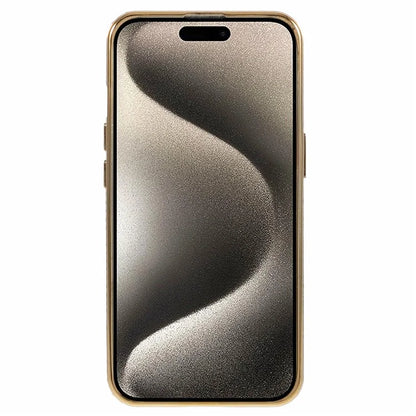 For iPhone 15 Plus Gradient Case Kickstand Shiny Rhinestone Decor TPU Phone Cover