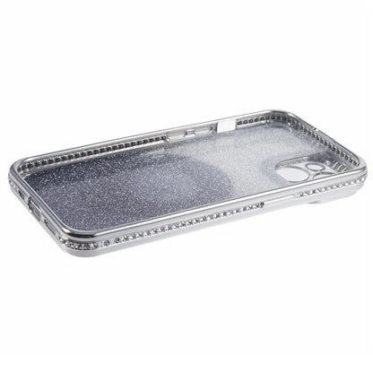For iPhone 14 Kickstand Case Gradient Rhinestone Decor TPU Phone Case