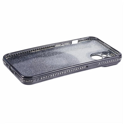 For iPhone 14 Kickstand Case Gradient Rhinestone Decor TPU Phone Case