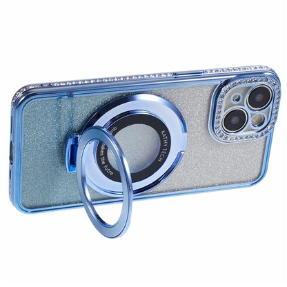 For iPhone 14 Kickstand Case Gradient Rhinestone Decor TPU Phone Case