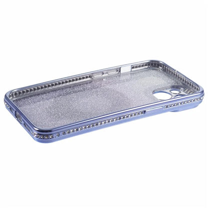 For iPhone 14 Kickstand Case Gradient Rhinestone Decor TPU Phone Case