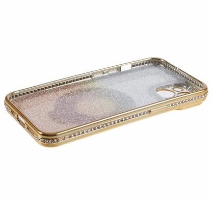 For iPhone 14 Kickstand Case Gradient Rhinestone Decor TPU Phone Case