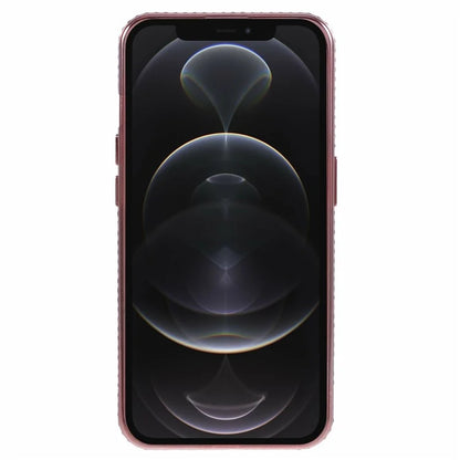 For iPhone 12 Pro Case Rhinestone Decor Ring Kickstand Gradient TPU Cover