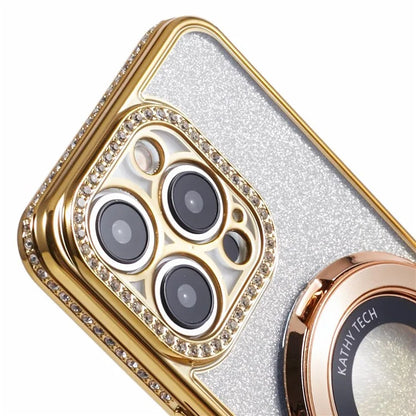 For iPhone 12 Pro Max TPU Case Gradient Kickstand Cover with Rhinestone Lens Frame