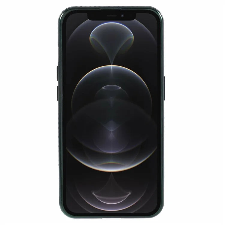 For iPhone 12 Pro Max TPU Case Gradient Kickstand Cover with Rhinestone Lens Frame