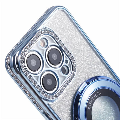 For iPhone 12 Pro Max TPU Case Gradient Kickstand Cover with Rhinestone Lens Frame