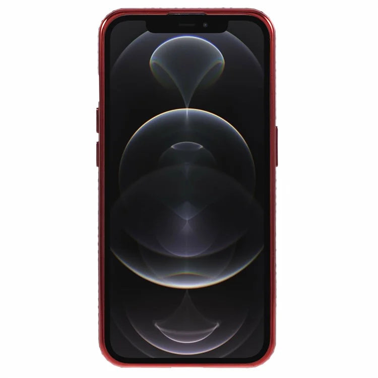 For iPhone 12 Pro Max TPU Case Gradient Kickstand Cover with Rhinestone Lens Frame