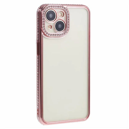 For iPhone 13 Case TPU Flexible Smart Phone Cover with Rhinestones Decor