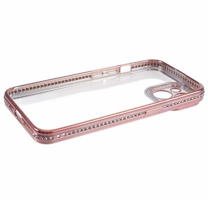 For iPhone 13 Case TPU Flexible Smart Phone Cover with Rhinestones Decor