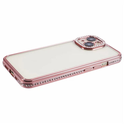 For iPhone 13 Case TPU Flexible Smart Phone Cover with Rhinestones Decor