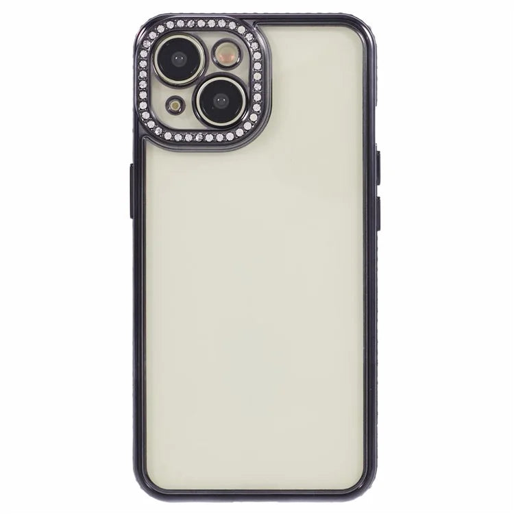 For iPhone 13 Case TPU Flexible Smart Phone Cover with Rhinestones Decor