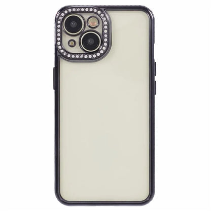 For iPhone 13 Case TPU Flexible Smart Phone Cover with Rhinestones Decor