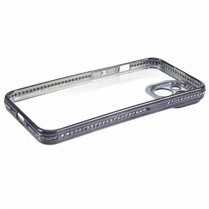 For iPhone 13 Case TPU Flexible Smart Phone Cover with Rhinestones Decor
