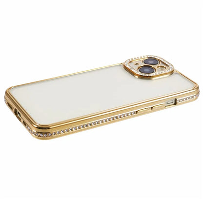 For iPhone 13 Case TPU Flexible Smart Phone Cover with Rhinestones Decor