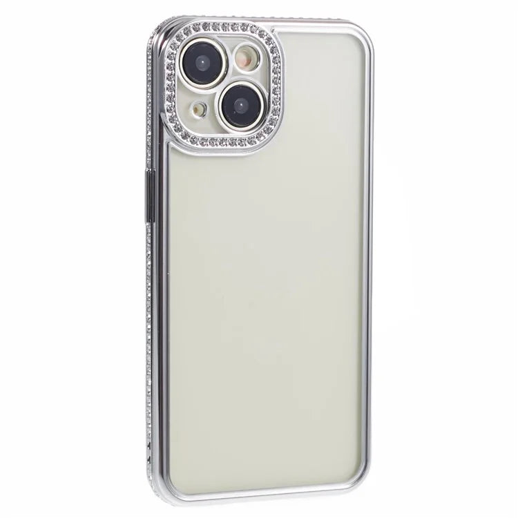 For iPhone 13 Case TPU Flexible Smart Phone Cover with Rhinestones Decor