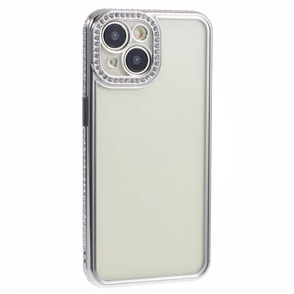For iPhone 13 Case TPU Flexible Smart Phone Cover with Rhinestones Decor