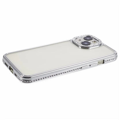 For iPhone 13 Case TPU Flexible Smart Phone Cover with Rhinestones Decor