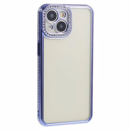 For iPhone 13 Case TPU Flexible Smart Phone Cover with Rhinestones Decor