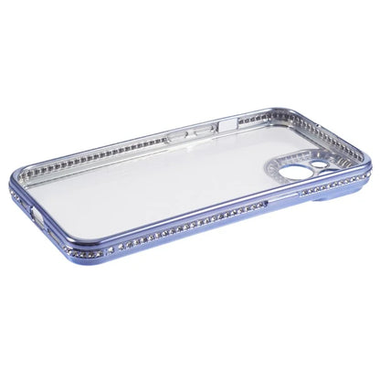 For iPhone 13 Case TPU Flexible Smart Phone Cover with Rhinestones Decor